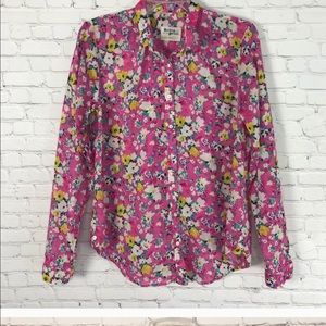 Anthropologie hoarding horses floral blouse